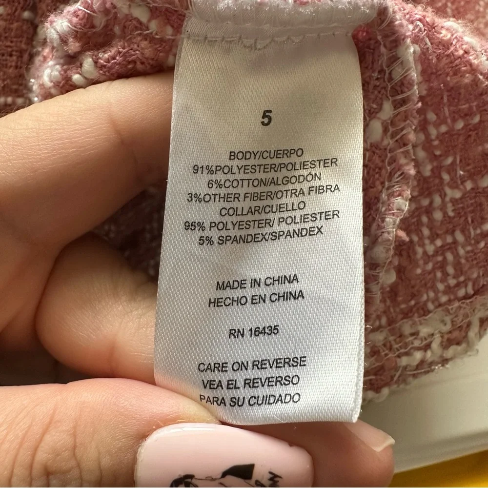 Nannette Pink and White Tweed girls jacket‎